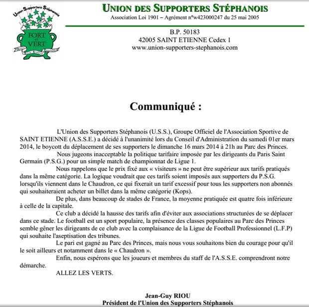 Communiqué USS